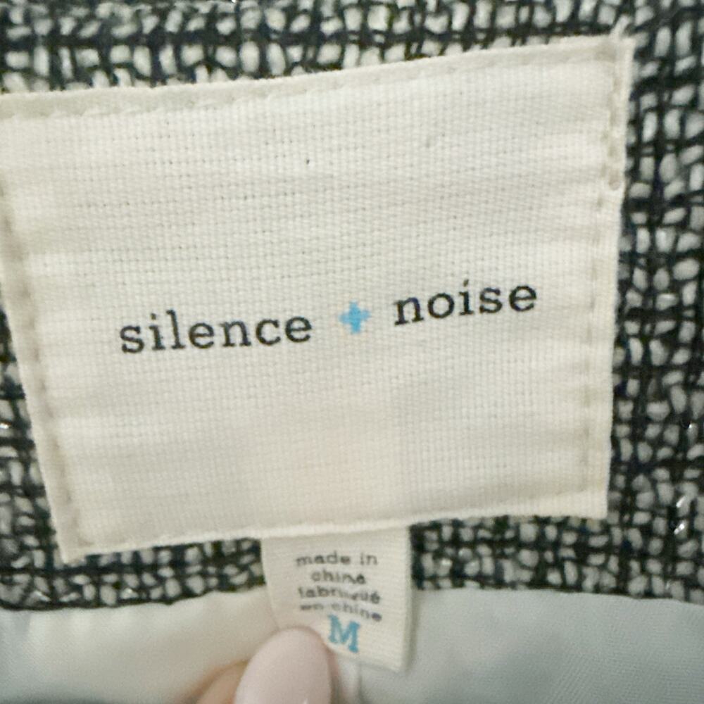 SILENCE & NOISE x URBAN OUTFITTERS | Tweed Open Front Tweed Jacket Gray | Medium - Picture 3 of 4